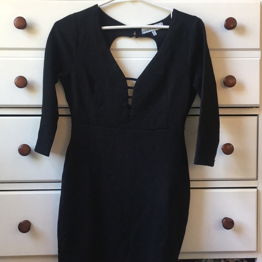 Black dress with open back